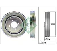 Poulie, vilebrequin INA 544 0040 10 pour PEUGEOT EXPERT (224_) 1.9 2003-2006
