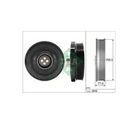 Poulie de vilebrequin avec amortisseur de vibrations 544 0130 10 INA pour BMW 1