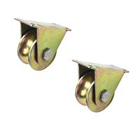 Poulies à roues en U ， Roues rigides robustes 2 pièces, roue de voie directionnelle à Tube rond, Double roulement, for Machines industrielles, porte coulissante(60mm/2.5in)