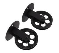 Poulies de Montage Mural Vintage Durables, 2 Pièces, Roues de Poulie Industrielles Noires pour Lampes Suspendues Enfichables, Poulies de Bricolage Faciles à Régler, pour
