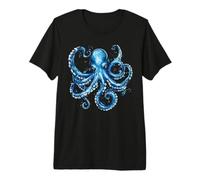 Poulpe Bleu Cool pour Amoureux de la mer, de l'océan, des tentacules T-Shirt Haut de Gamme