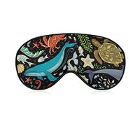 Poulpe coloré baleine et dauphin masque de sommeil couverture de nuit pour femmes hommes BlockLight pour avion voyage sieste sangle réglable