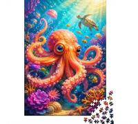 Poulpe Corail Tortue 1000pcs pour Adultes Mini Puzzle Difficile | 38x26cm Papier Décor De La Maison Découpe Précise Cadeau D'anniversaire Relaxation