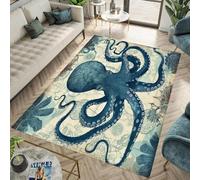Poulpe Créature sous-Marine Imprimé 3D Super Doux Flanelle Tapis Antidérapant Salon Chambre Tapis Fille Chambre 50 X 80 Cm - Polyester Doux Au Toucher Facile avec Support en Caoutchouc /393741691499