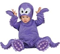 Poulpe de mer Bébé Costume de carnaval Tenue mignonne de poulpe Animal marin Costume Mardi Gras Plaisir animal monde sous-marin Amusement Bébé Carnaval, Taille : 74/80 Couleur : Violet