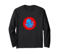 Poulpe en colère Bleu Animaux Marins Rouge Mignon Cadeau Manche Longue