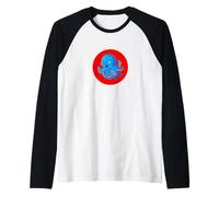 Poulpe en colère Bleu Animaux Marins Rouge Mignon Cadeau Manche Raglan