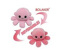 Poulpe en peluche réversible 20cm, Rose + rose