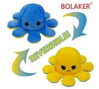 Poulpe en peluche réversible BOLAKER 20cm, Bleu jaune G
