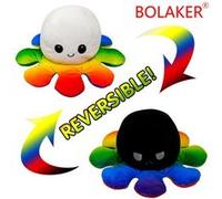 Poulpe en peluche réversible BOLAKER 20cm, Noir + blanc G