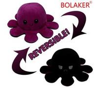 Poulpe en peluche réversible BOLAKER 20cm, Violet noir G