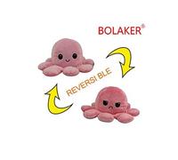 Poulpe en peluche réversible double face 10*20cm, Rose clair + rose