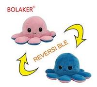 Poulpe en peluche réversible double face BOLAKER 10*20cm, Rose + bleu G