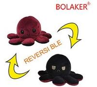 Poulpe en peluche réversible double face BOLAKER 10*20cm, Rouge + noir G