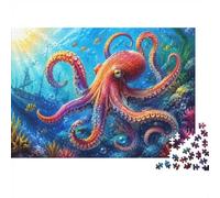 Poulpe Épave Corail 1000 Pièces Mini Puzzle pour Adultes Idée Cadeau | 70x50cm Carton Amateurs De Puzzles Détente De L'esprit Puzzle Intellectuel Découpe Précise Cadeau Anniversaire