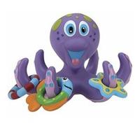Nuby - Jouet de bain pieuvre avec 3 anneaux - Jouets de bain intéractif pour bébé et enfant - Poulpe flottant - 18+ mois