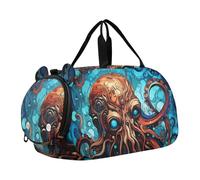 Poulpe Frais De La Mer Sac de Sport Natation avec Compartiment à Chaussures,Sac de Voyage Weekend Sac à Main pour Filles GarçOns