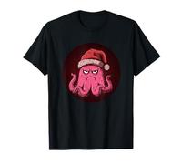 Poulpe Grincheux avec Chapeau de Noël pour Les Amateurs de Père Noël T-Shirt