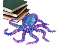 Poulpe Imprimé en 3D - Jouet Sensoriel Flexible, Figurine De Bureau Articulée, Créature Marine Fidget, Ornement D’Affichage DIY | Figurine De Poulpe Imprimée en 3D Flexible, Conception Articulée pour