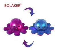 Poulpe LED en peluche réversible BOLAKER 20cm, Bleu + violet G