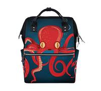 Poulpe Rouge Sac à Langer Sac à Dos Grande Capacité Multifonction Sac à Couches pour Voyage Maman Femme Papa