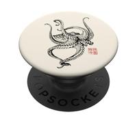 Poulpe Vintage Esthétique Japonaise PopSockets PopGrip Adhésif