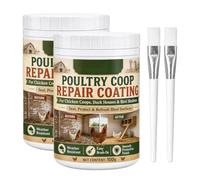 Poultry Coop Repair Coating, Brush-On Waterproof Seal, 100g (2pcs) | Brush-on, Quick-drying, Blocks Rain, Repels Damp, Weather-resistant Coating for Chicken Coops, Duck Houses & Bird Shelters