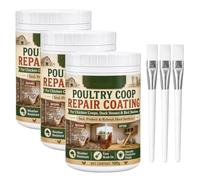 Poultry Coop Repair Coating, Brush-On Waterproof Seal, 100g (3pcs) | Brush-on, Quick-drying, Blocks Rain, Repels Damp, Weather-resistant Coating for Chicken Coops, Duck Houses & Bird Shelters