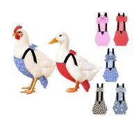 Poultry Diaper Pants for Chickens and Ducks, Reusable Bird Outfit with Bow, Adjustable Straps, Inner Pocket, S/M Sizes(A,M)