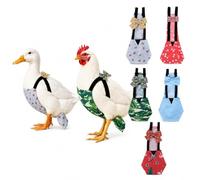 Poultry Diaper Pants for Chickens and Ducks, Reusable Bird Outfit with Bow, Adjustable Straps, Inner Pocket, S/M Sizes(B,M)