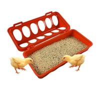 Poultry Feeder - 20x9x6.5cm Chicken Coop Feeder | Small Poultry Feeders | Tray Equipment Dish with Holes for Farms Pigeon Quails Birds Home Outdoor Indoor Use