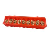 Poultry Feeder, Chicken Coop Tray, Equipment Dish with Holes, 7.87x3.54x2.56/11.81x3.94x2.56in Sturdy Easy-Clean Design, Suitable for Farms Pigeon Quails Birds, Indoor Outdoor Use