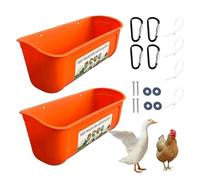 Poultry Feeder Trough - Lot de 2 bouchons d'eau pour poultry avec clips, clôture d'alimentation pour poultry feeding troughs for Duck, Deer, Sheep, troughs chicken feeder