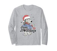 Pound Puppies Christmas Happy Holidays Distressed Style Art Manche Longue