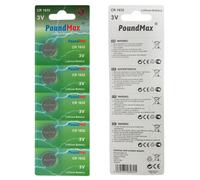 PoundMax 1632 CR1632 DL1632 Lot de 10 Piles Bouton au Lithium 3 V