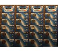 PoundMax 1632 CR1632 DL1632 Lot de 20 piles bouton au lithium 3 V