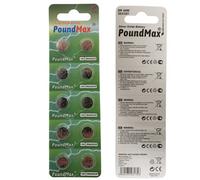 PoundMax SR44 Lot de 10 Piles Bouton en oxyde d'argent 1,55 V