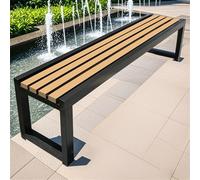 Pounjsd Banc d'extérieur Toutes Saisons, Banc Exterieur Jardin Metal, Publique en Bois Massif Résistant Aux Intempéries, vestiaire pour Jardin, Balcon, Porche, Parc, 120×40×45cm