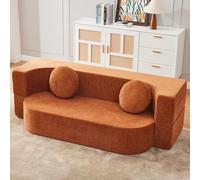 Pounjsd Canapé Convertible 2 Places Fabriqué, Canapé Lit Modulable en Mousse Haute Densité et Tissu Velours Côtelé, Petits canapés pour Petits espaces, Causeuse pour Salon, Chambre ou Petits Espaces