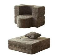 Pounjsd Canapé de Compression Pliable, Canapé-lit Convertible Pliant, Chauffeuse 1 Place avec Housse Amovible et Lavable, canapé modulaire pour Salon Chambre ou Petits Espaces, Gray 100cm