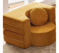 Pounjsd Canapé de Compression Pliable, Canapé-lit Convertible Pliant, Chauffeuse 1 Place avec Housse Amovible et Lavable, canapé modulaire pour Salon Chambre ou Petits Espaces, Yellow 100cm