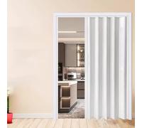 Pounjsd Porte Accordéon Interieur 70 80 85 95 100 120 150 180 200 210cm, porte coulissante pliante, PVC cloison accordeon pour salle de bain, chambre, buanderie, cuisine