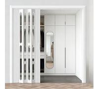 Pounjsd porte accordéon interieur, porte accordéon sans percage, porte temporaire intérieur de maison pour une salle de bain, porte de placard, porte accordeon pvc pour cellier balcon cuisine sous-sol