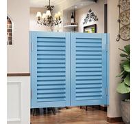 Pounjsd Porte Persienne Rétro, porte battante saloon, Bar Cuisine Entrée Restaurant Intérieur Utilisation Cloison Décoration, Double Porte Battante, Montage mural, Personnalisable (Blue,105x90cm)