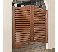 Pounjsd Portes de café, Porte Battante Rétro À Persiennes, Porte De Bar En Bois, porte saloon western 2 battant, Cloison Parlour Butler Porte À Fermeture Automatique Avec Charnières, Brown W80×H90cm