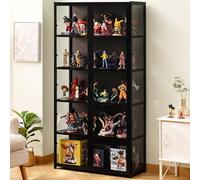 Pounjsd Vitrine En Acrylique Pour Collection, Meuble Armoire De Curiosités Et Bibliothèque En Bois Et Noir