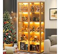 Pounjsd vitrine en Acrylique Salon, vitrine Transparente pour Collection, Meuble vitrine Salon, Cabinet de curiosités, Presentoir pour Figurine Rangement avec Etagères sur Salon, Bureau 82*33*162cm