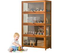 Pounjsd vitrine Porte en Acrylique, vitrine Hauteur 140 cm, vitrine en Acrylique pour Collection, bibliotheque Etagere Rangement, Grande vitrine en Acrylique pour Salon, Chambre, Entrée