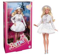 Poup e Barbie The Movie Margot Robbie en poup e Barbie de collection portant un ensemble assorti carreaux bleus avec chapeau et veste assortis