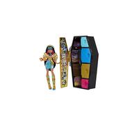 Poup?e Monster High Cleo De Nile avec dressing et 19+ surprises - Set d'accessoires mode et secrets exclusifs